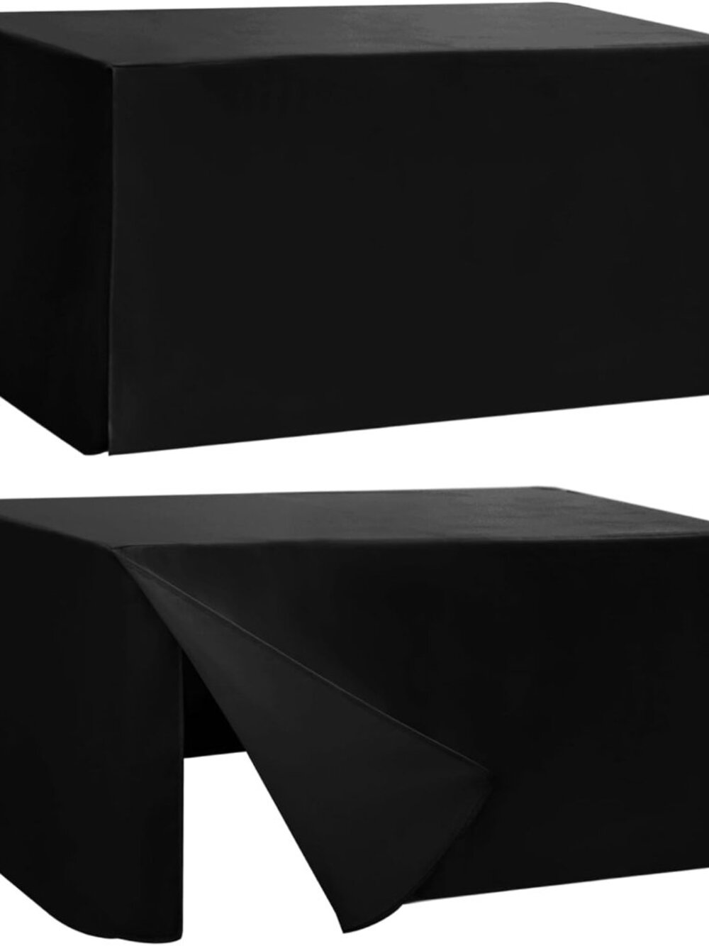 Fitted Table Cloths For 8 Foot Rectangle Tables,Vendor Booth 2 Pack Black